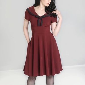 Hell Bunny Thea Burgundy Dress NWOT❣️